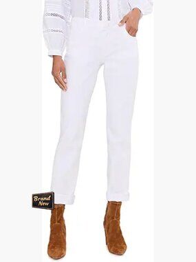 Straight Leg Boyfriend Jeans Ankle Length Cotton Blend